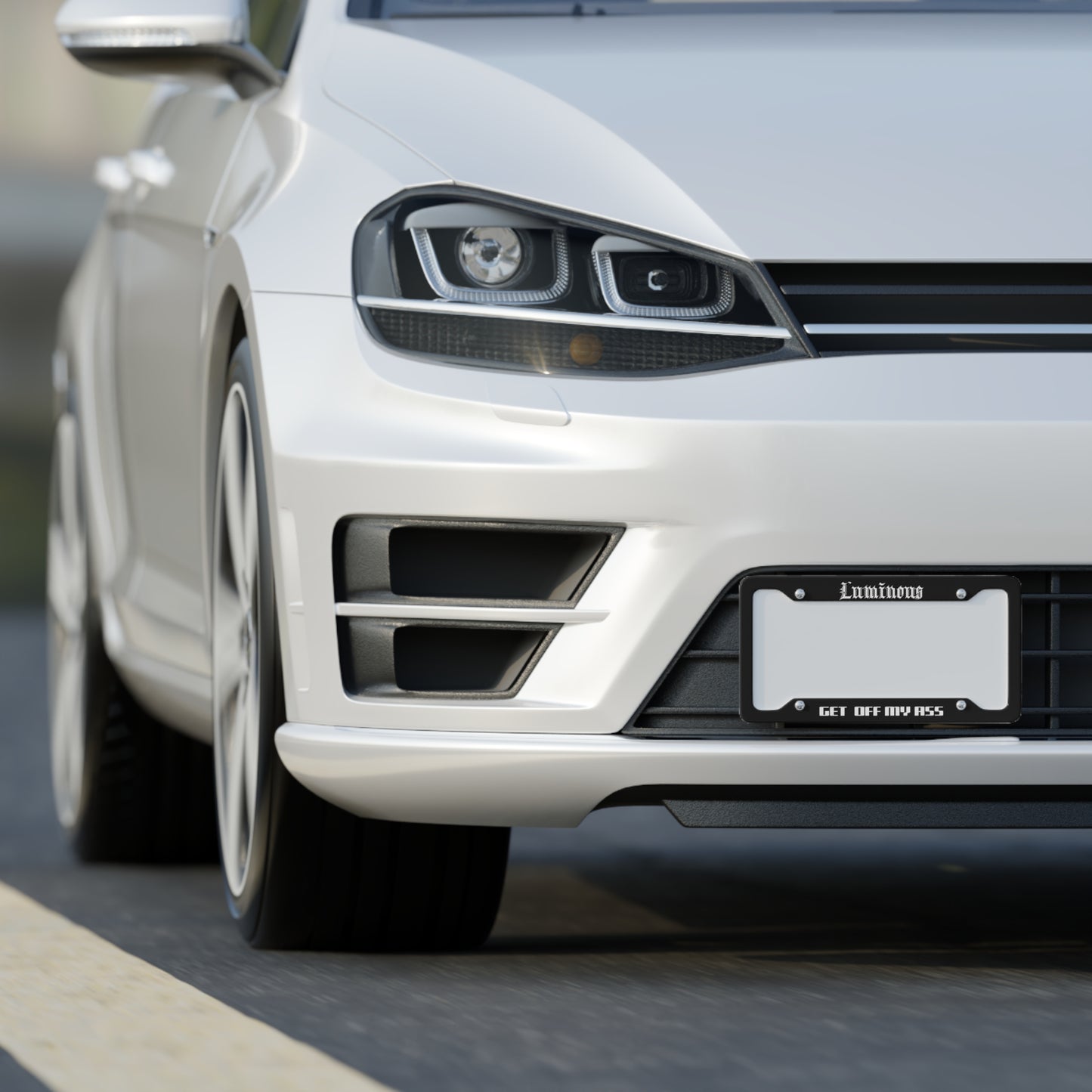 'Luminous' - Get Off My A** License Plate Frame